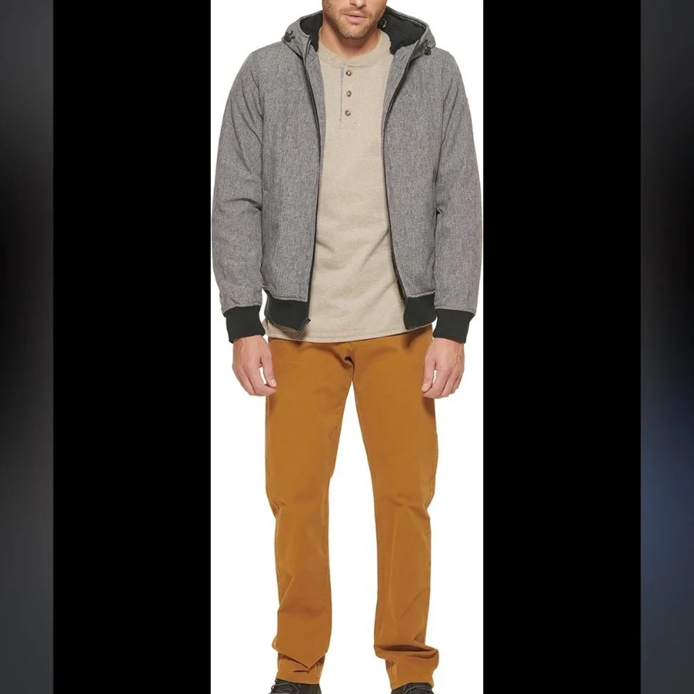 7 for all man kind heather grey terry hoodie zip sweatshirt athletic casual $98